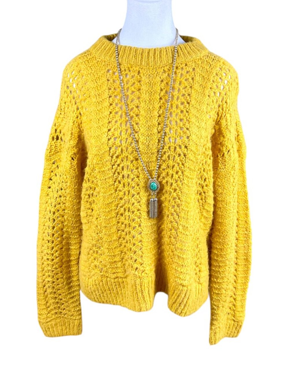 Madewell Sweater Alpaca Wool Open Weave Yellow (M)